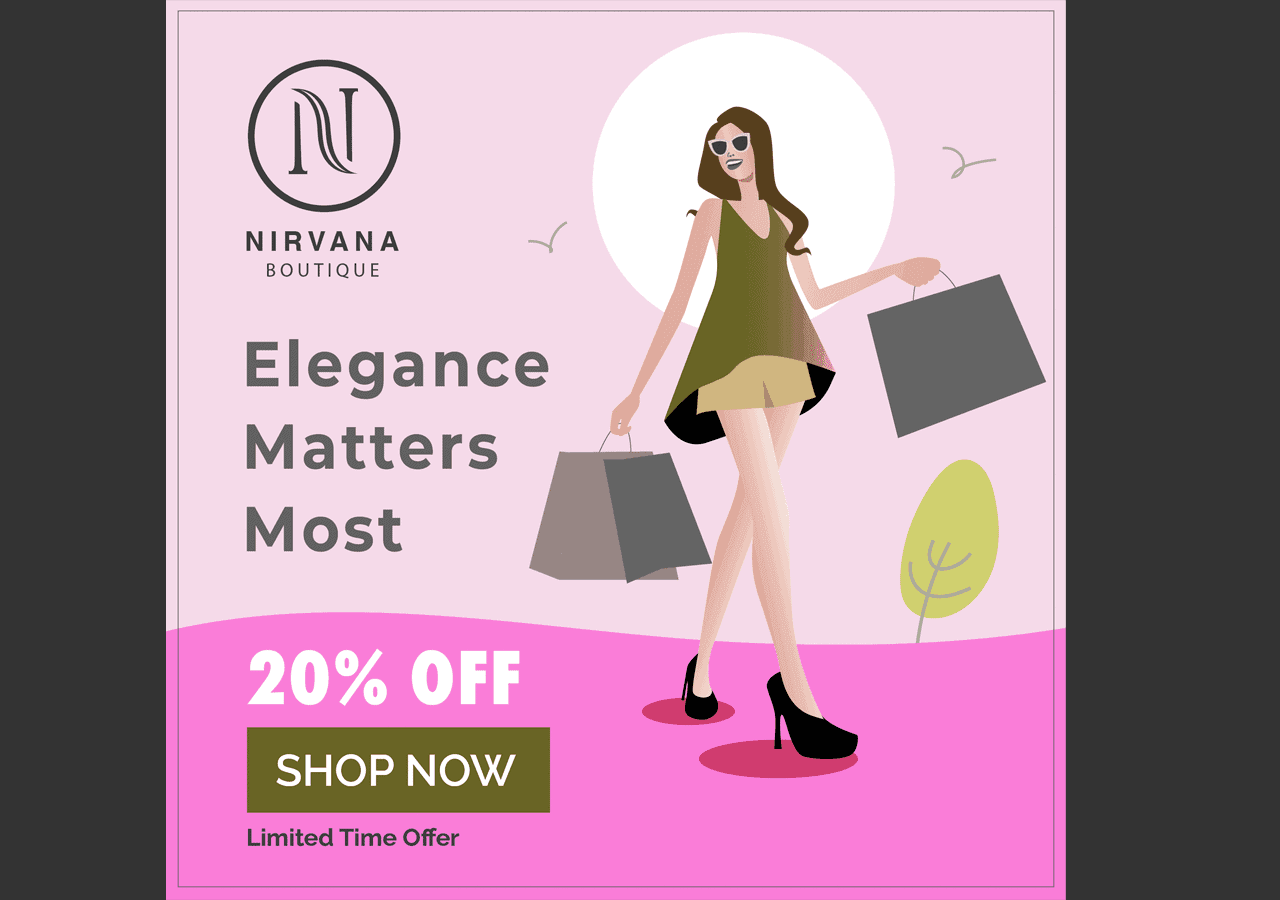 Instagram Promotional Design for Nirvana Boutique by Saj creative in Oldham