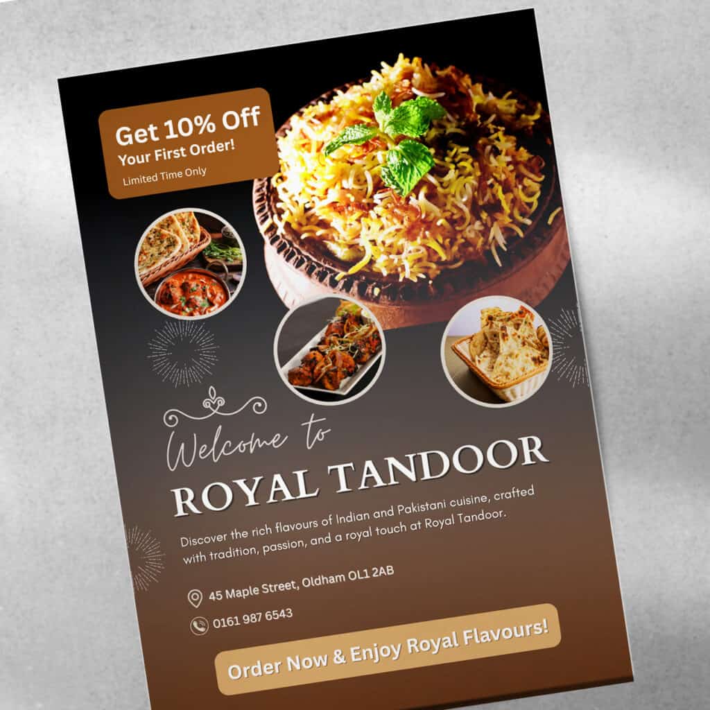 Restaurant Flyer Design Oldham — SAJ Creative